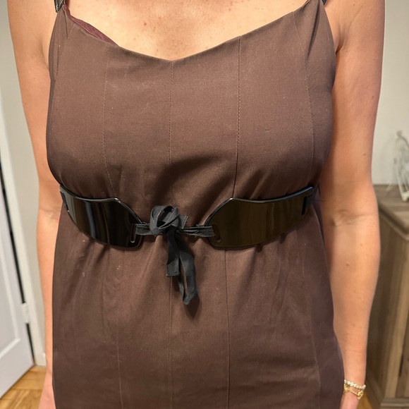 Narciso Rodríguez RUNWAY maroon dress w belt and pockets - size US 4 - Picture 6 of 7